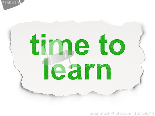 Image of Timeline concept: Time to Learn on Paper background