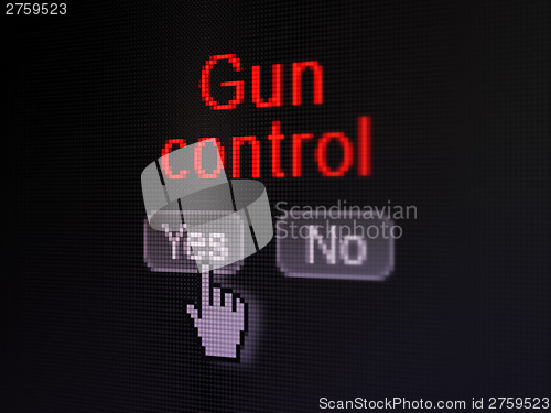 Image of Safety concept: Gun Control on digital computer screen