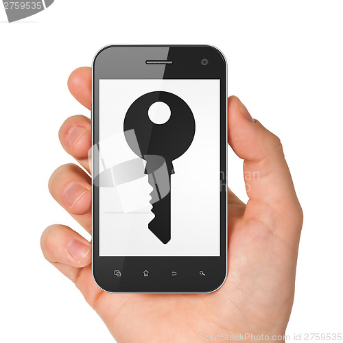 Image of Privacy concept: Key on smartphone