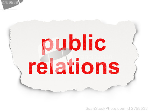 Image of Marketing concept: Public Relations on Paper background