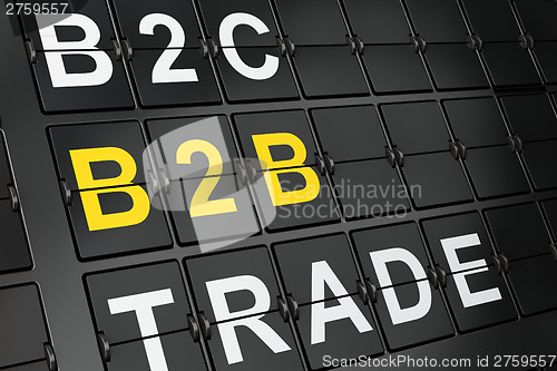 Image of Finance concept: B2b on airport board background