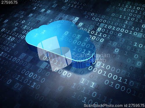 Image of Cloud technology concept: Blue Cloud on digital
