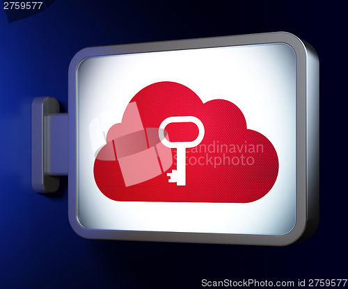Image of Networking concept: Cloud Whis Key on billboard background