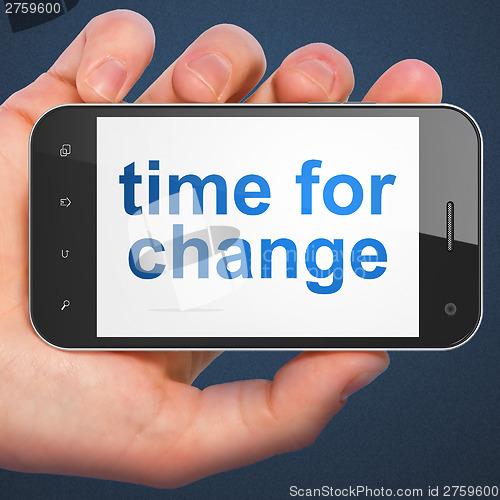 Image of Time concept: Time for Change on smartphone