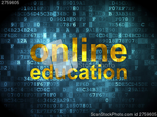 Image of Education concept: Online Education on digital background