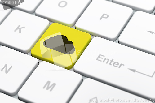 Image of Cloud technology concept: Cloud on computer keyboard background
