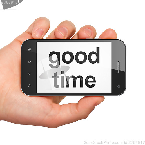 Image of Timeline concept: Good Time on smartphone