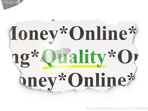 Image of Marketing concept: Quality on Paper background