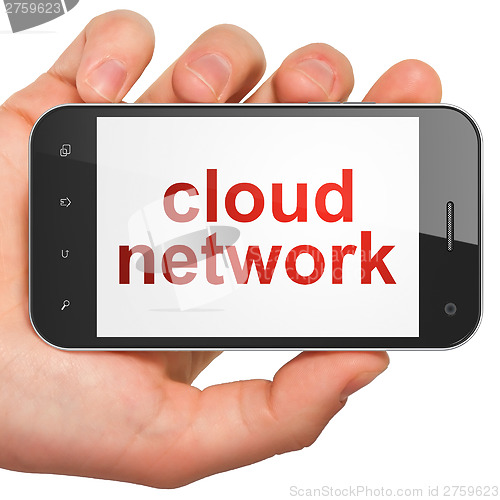 Image of Cloud technology concept: Cloud Network on smartphone