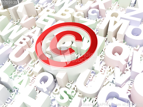 Image of Law concept: Copyright on alphabet background