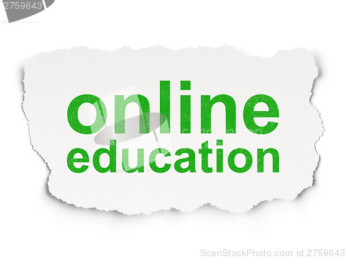 Image of Education concept: Online Education on Paper background