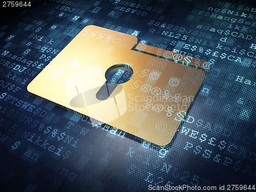 Image of Business concept: Golden Folder on digital background