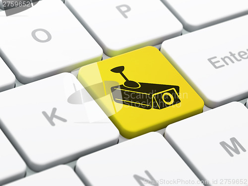 Image of Security concept: Cctv Camera on computer
