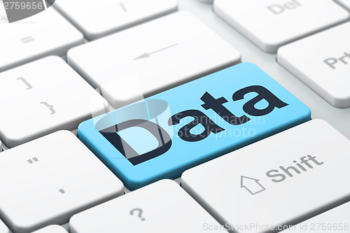 Image of Data concept: Data on computer keyboard background