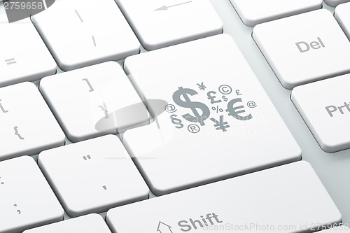 Image of Marketing concept: Finance Symbol on computer keyboard backgroun