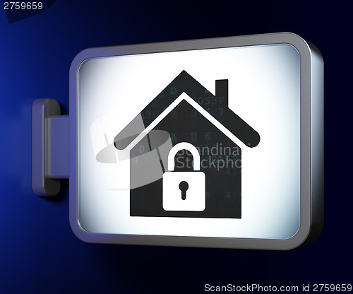 Image of Security concept: Home on billboard background