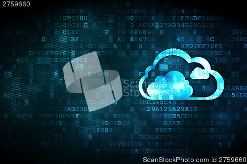 Image of Cloud computing concept: Cloud on digital background