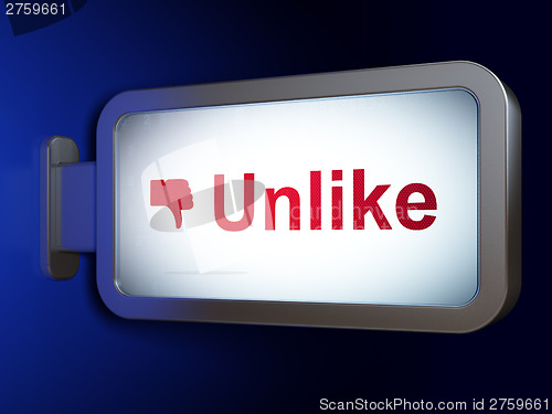 Image of Social network concept: Unlike and Unlike on billboard backgroun