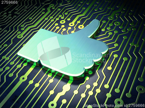 Image of Social media concept: Like on circuit board background