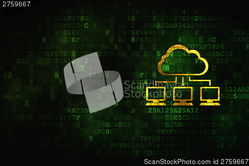 Image of Cloud technology concept: Cloud Network on digital background