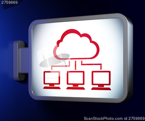 Image of Cloud technology concept: Cloud Network on billboard background