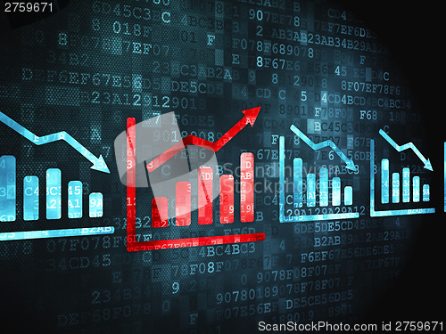Image of Business concept: Graph on digital background