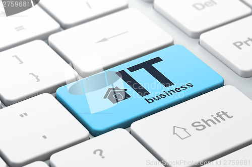 Image of Finance concept: Home and IT Business on computer keyboard backg