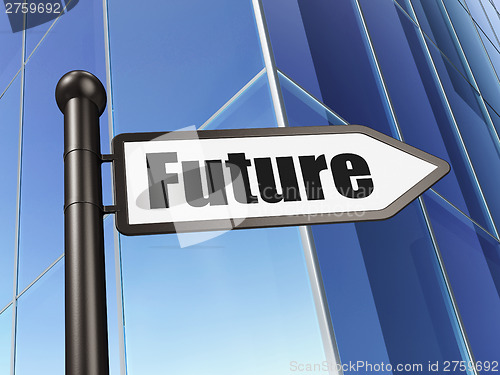 Image of Time concept: Future on Building background