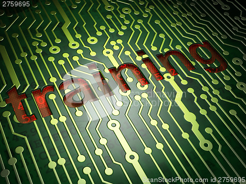 Image of Education concept: Training on circuit board background
