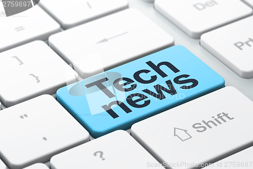 Image of News concept: Tech News on computer keyboard background