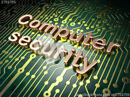 Image of Security concept: Computer Security on circuit board background