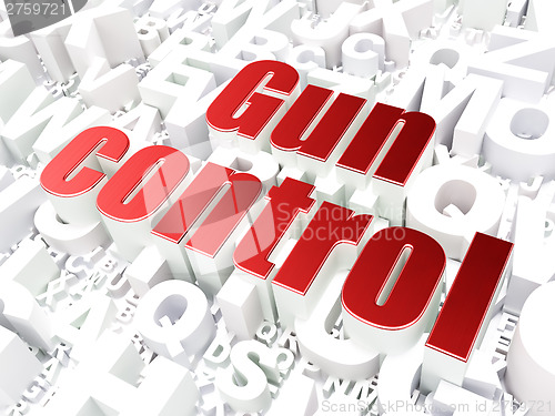 Image of Safety concept: Gun Control on alphabet background