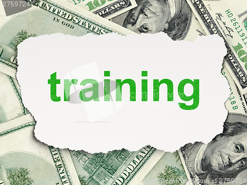Image of Education concept: Training on Money background