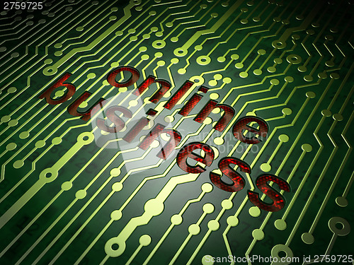 Image of Business concept: Online Business on circuit board background