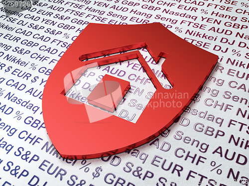 Image of Finance concept:  Shield on Money background