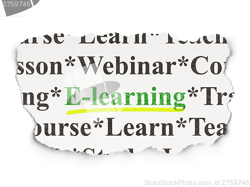 Image of Education concept: E-learning on Paper background