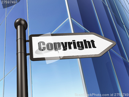 Image of Marketing concept: Copyright on Building background