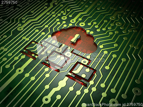 Image of Technology concept: Cloud Network on circuit board backgro
