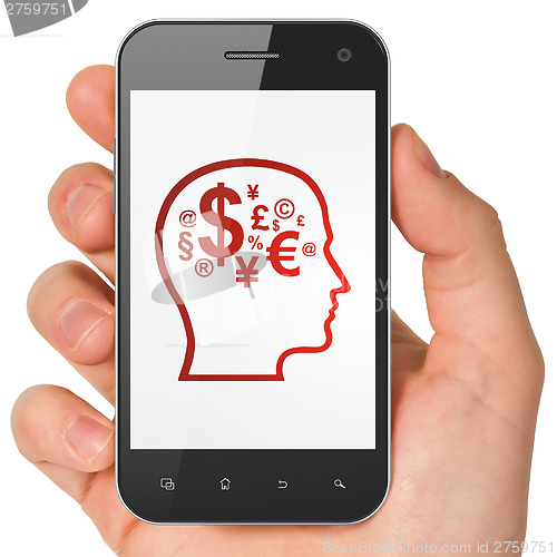 Image of Marketing concept: Finance Symbol on smartphone