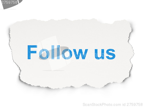 Image of Social media concept: Follow us on Paper background