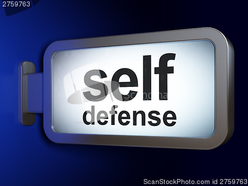 Image of Safety concept: Self Defense on billboard background