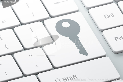 Image of Privacy concept: Key on computer keyboard background