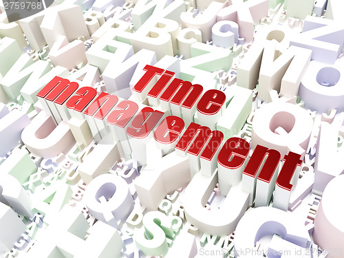 Image of Timeline concept: Time Management on alphabet background