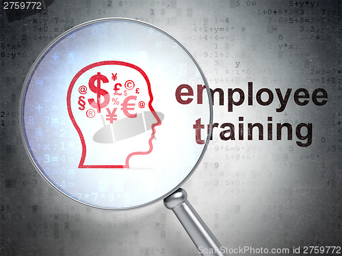 Image of Education concept: Finance Symbol and Employee Training with opt