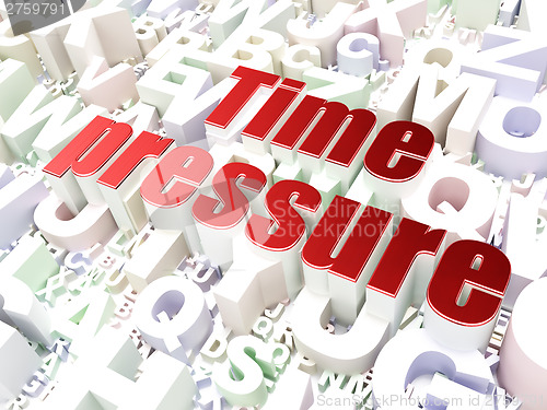 Image of Timeline concept: Time Pressure on alphabet background