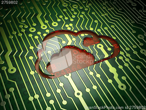 Image of Technology concept: Cloud on circuit board background