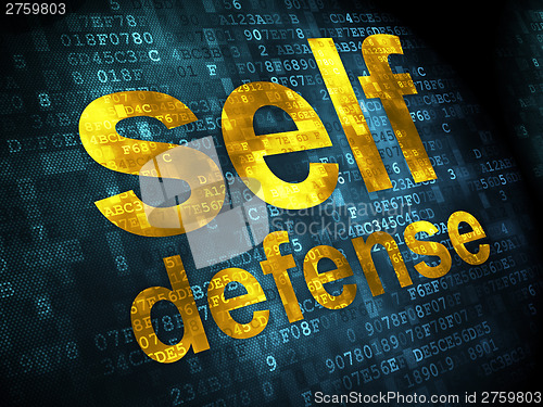 Image of Safety concept: Self Defense on digital background