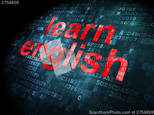 Image of Education concept: Learn English on digital background