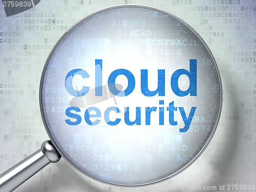 Image of Security concept: Cloud Security with optical glass