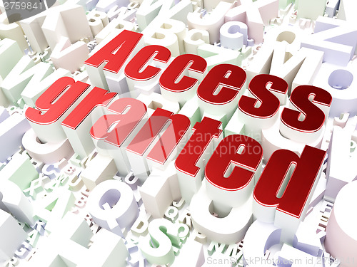 Image of Protection concept: Access Granted on alphabet